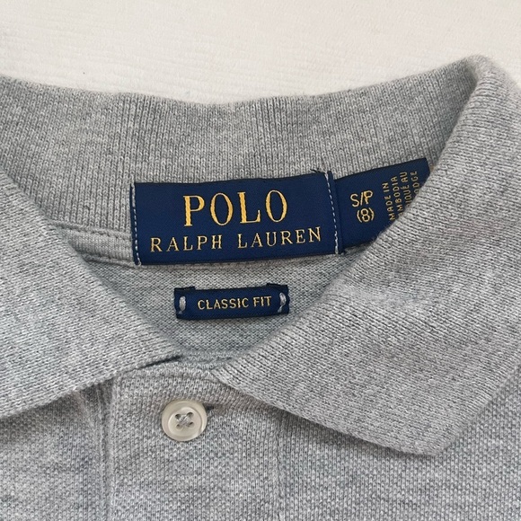 Polo by Ralph Lauren KIDS Gray Classic Polo Shirt 100% Cotton 8 - Picture 2 of 4